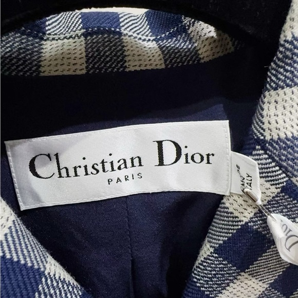 🚩steal authentic Dior Checkered Blue and White Suit Jacket - Picture 4 of 5